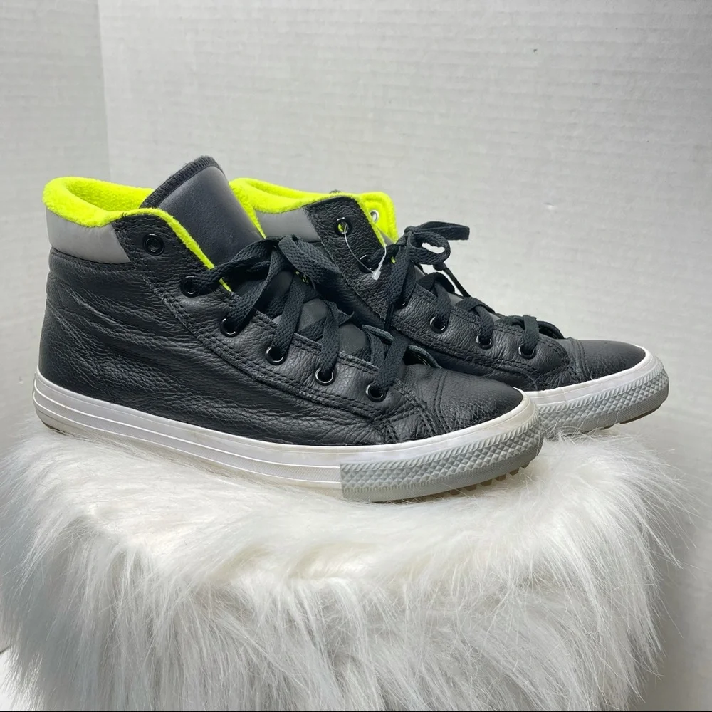 Converse Mid Top Neon Green Fleece Liner